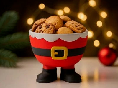 Santa's Cookie Holder - Festive Christmas Treat Bowl